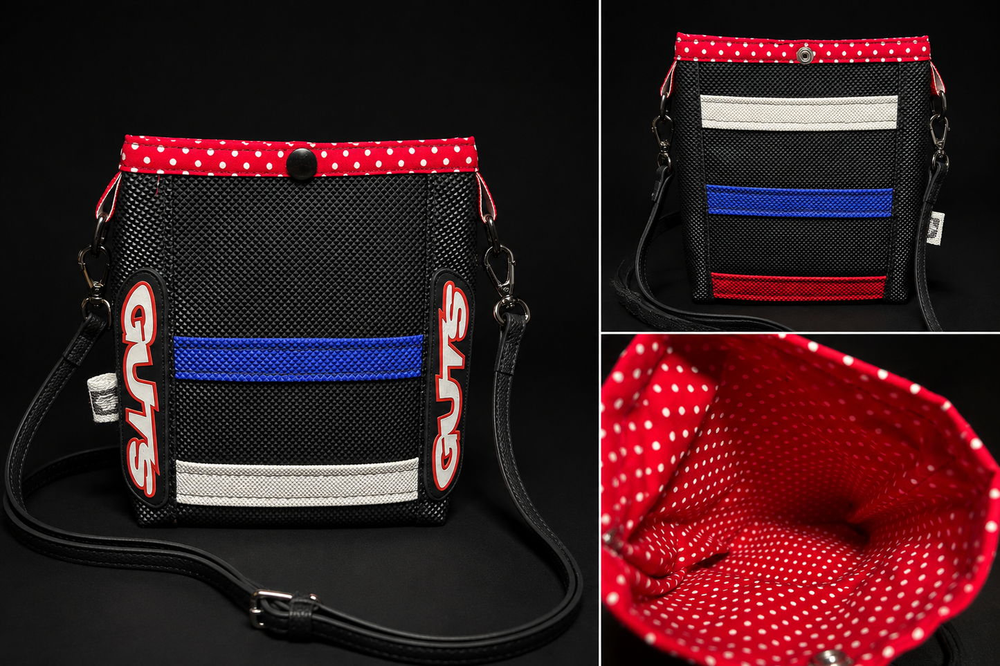 Black USA & Red Polka Dots