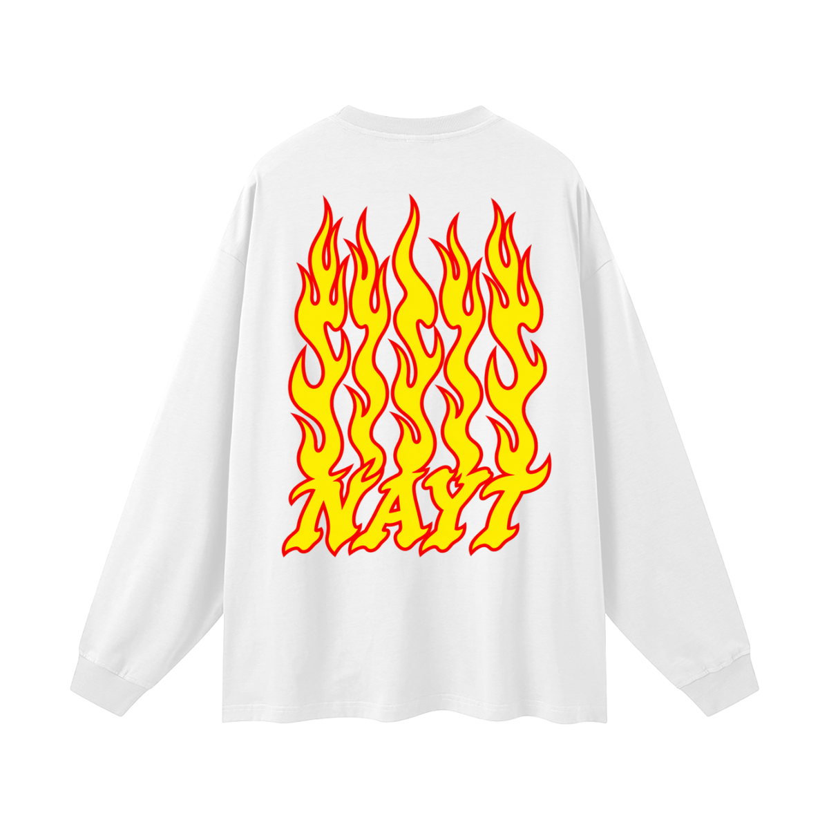 Flames Long Sleeve T-Shirt white