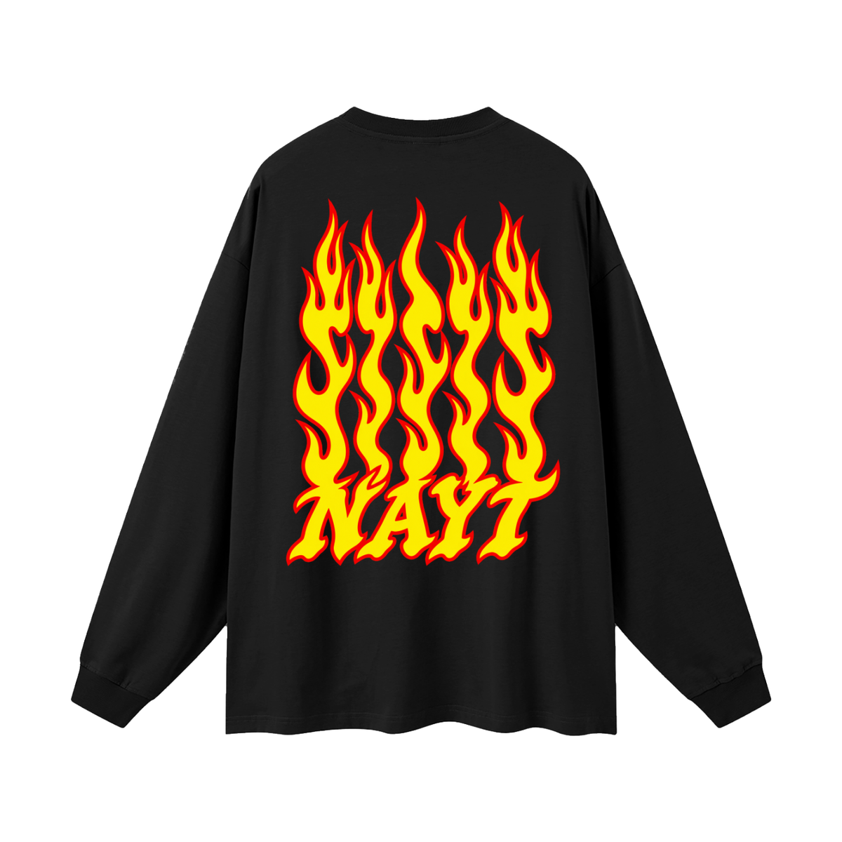 Flames Long Sleeve T-Shirt black